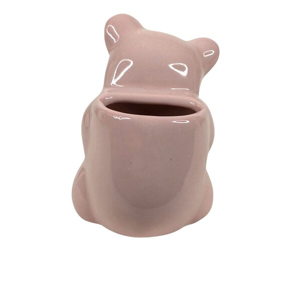 VTG Royal Haeger ceramic Pink Bear Planter Original Sticker MCM 75th Anniversary - Picture 4 of 9